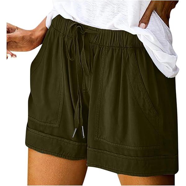 Shorts for Women Stretch Twill Shorts Plus Size Thin Waist